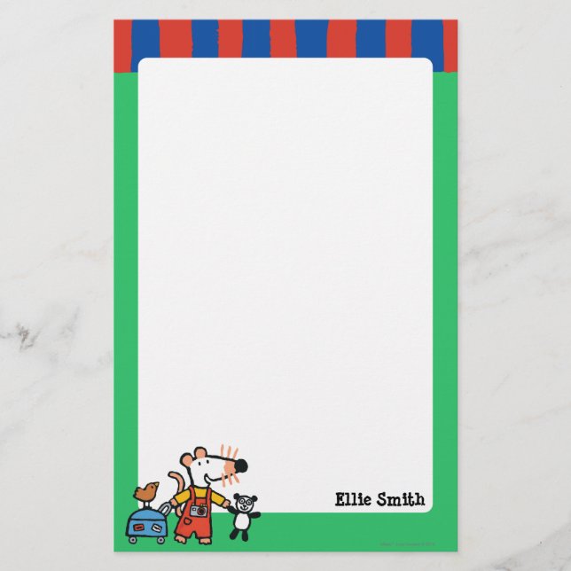 Maisy Ready for Vacation with Luggage Stationery (Front)