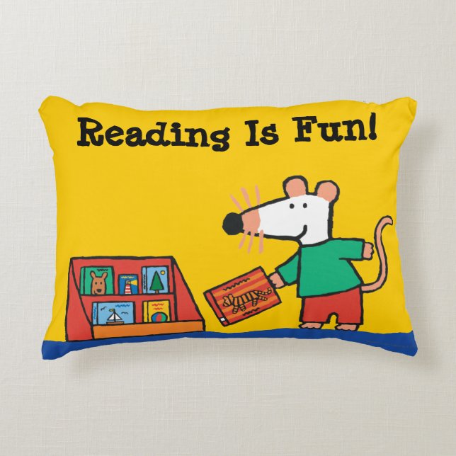 Maisy with Library Books Accent Pillow (Front)