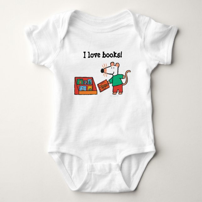 Maisy with Library Books Baby Bodysuit (Front)