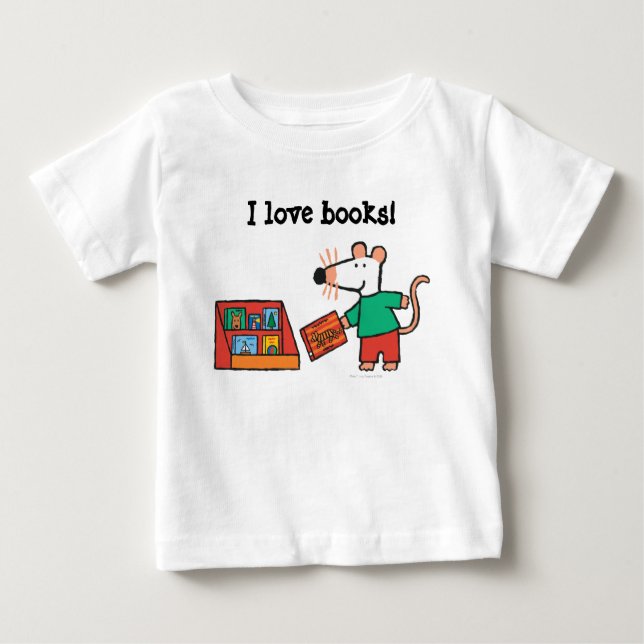 Maisy with Library Books Baby T-Shirt (Front)