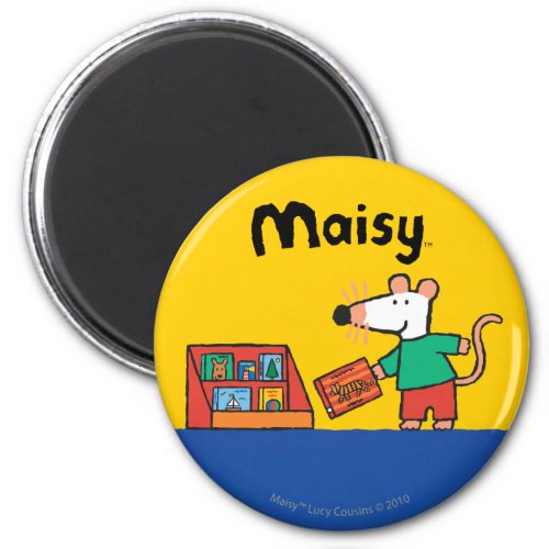 Maisy with Library Books Magnet