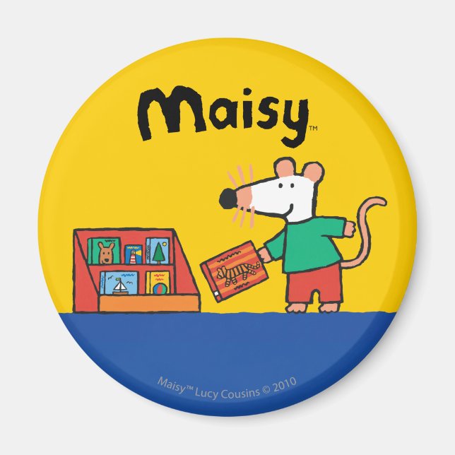 Maisy with Library Books Magnet (Front)