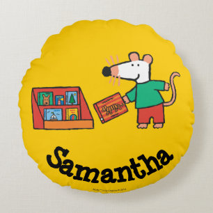 Maisy with Library Books Round Pillow