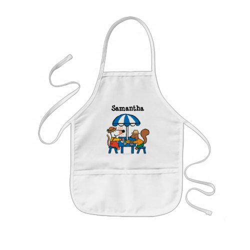 Maisy Writes Postcards under Blue Umbrella Kids Apron