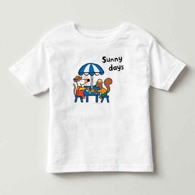 Maisy Writes Postcards under Blue Umbrella Toddler T-shirt (Front)