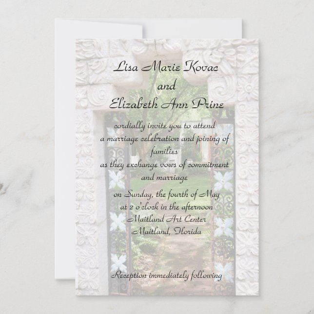 Maitland Art Center Commitment Ceremony Invitation (Front)