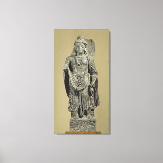 Maitreya, Gandhara (grey schist) Canvas Print (Front)