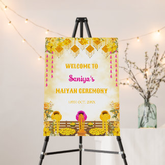 Maiyan Ceremony Welcome Sign, Haldi Sign
