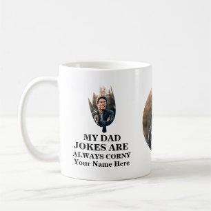 Maize corn shape photo dad jokes are always corny coffee mug