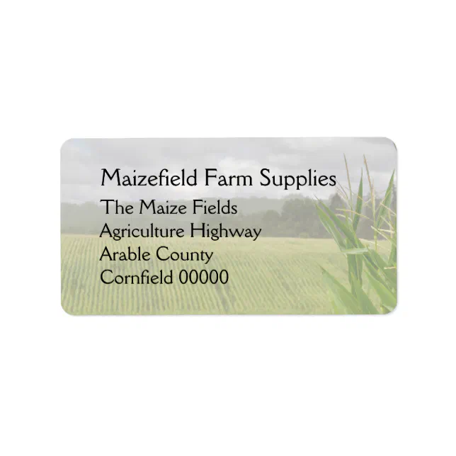 Maize crop in the field label | Zazzle