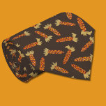 Maize or Indian Corn Fall Themed Neck Tie<br><div class="desc">Add a touch of autumn to your outfit with this patterned necktie. It features my illustrations of Indian corn or flint corn in rich fall colors set against a chocolate brown background. The reverse side has a coordinating pattern of diagonal stripes.</div>