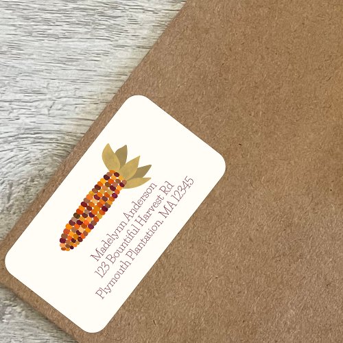Maize or Indian Corn Fall Themed Return Address Label
