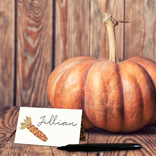 Maize or Indian Corn Thanksgiving Place Card