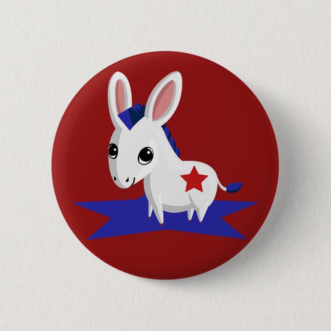 Maize the Democratic Donkey Pinback Button (Front)