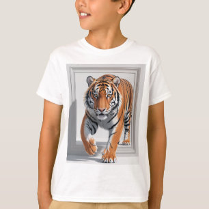 Majestic 3D Tiger Illustration Hyper-Realistic T-Shirt