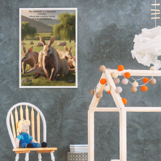 Majestic Aardvark Roaming Green Landscape Poster