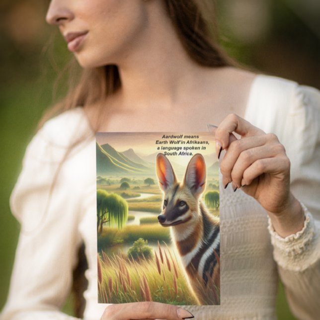 Majestic Aardwolf Beast Roaming the Meadow Postcard (Creator Uploaded)