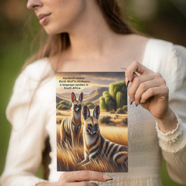  Majestic Aardwolf Duo in Meadow Postcard (Creator Uploaded)