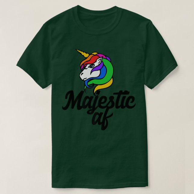 Majestic AF  Magical unicorn retro rainbow tee s  (Design Front)