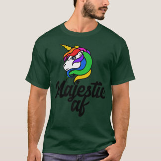 Majestic AF Magical unicorn retro rainbow tee s