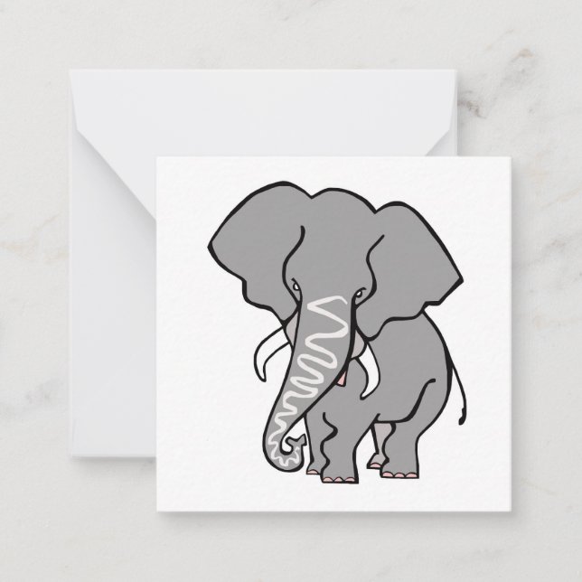Majestic African Elephant - Endangered animal - Note Card (Front)