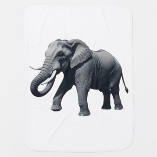 Majestic African Elephant Walking with Large Tusks Baby Blanket