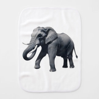 Majestic African Elephant Walking with Large Tusks Baby Burp Cloth