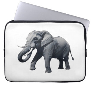 Majestic African Elephant Walking with Large Tusks Laptop Sleeve
