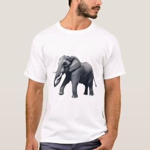 Majestic African Elephant Walking with Large Tusks T-Shirt