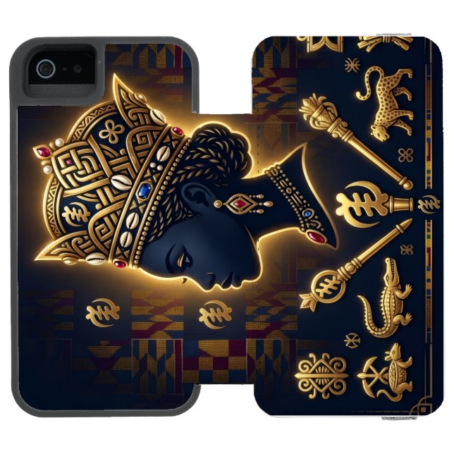 Majestic African queen portrait  Incipio iPhone Wallet Case (Folio Open)