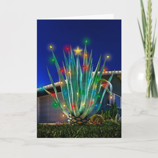 Majestic Agave Glow Holiday Card (Front)