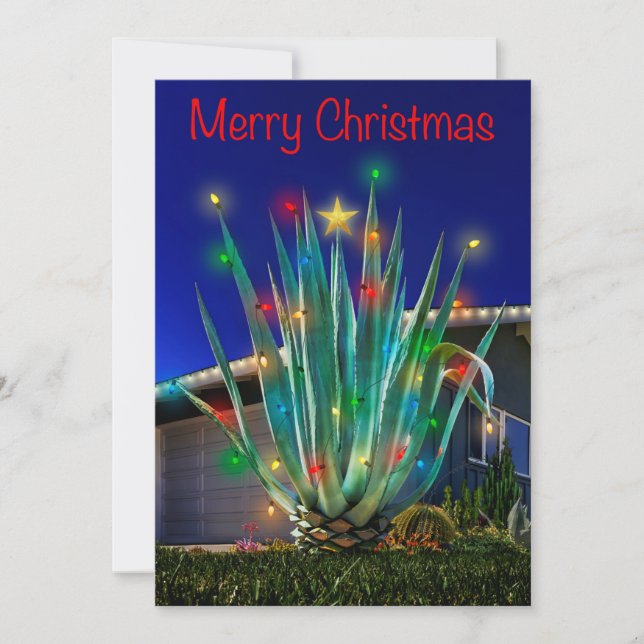 Majestic Agave on single sided flat holiday card (Front)