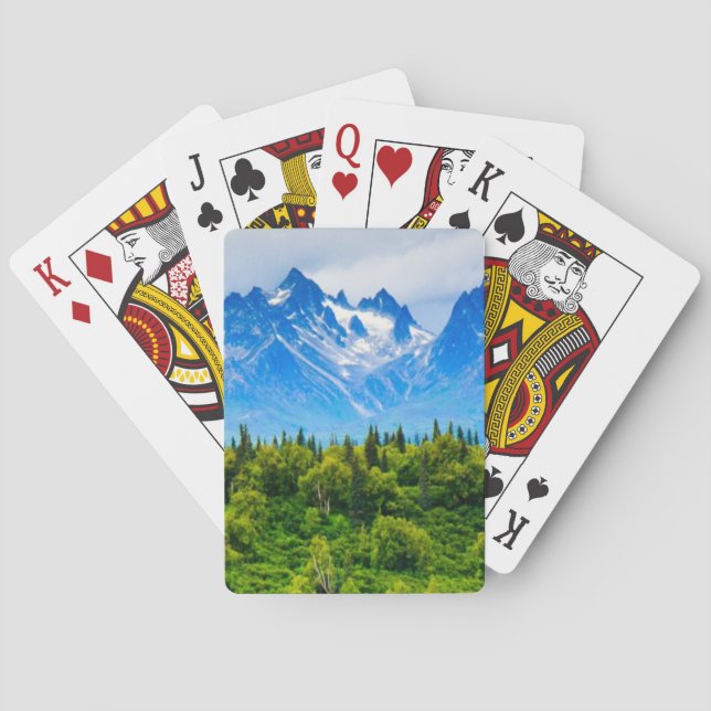 Majestic Alaska Mountains Poker Cards (Back)