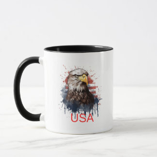 Majestic American Bald Eagle in Watercolor Mug