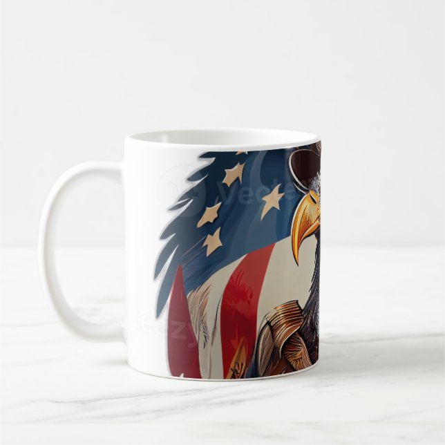 Majestic American Eagle – Patriotic Wildlife Art  Coffee Mug (Left)