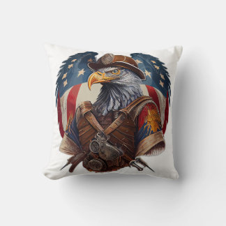 Majestic American Eagle – Patriotic Wildlife Art  Throw Pillow