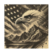 Majestic American Eagle Vintage Patriotic Art