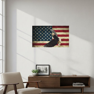 Majestic American Flag Eagle Wall Decal