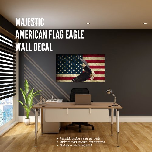 Majestic American Flag Eagle Wall Decal