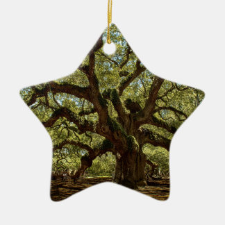 Majestic Angel Oak Ceramic Ornament