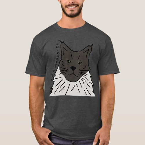 Majestic Animals Grey Maine Coon Cat T_Shirt