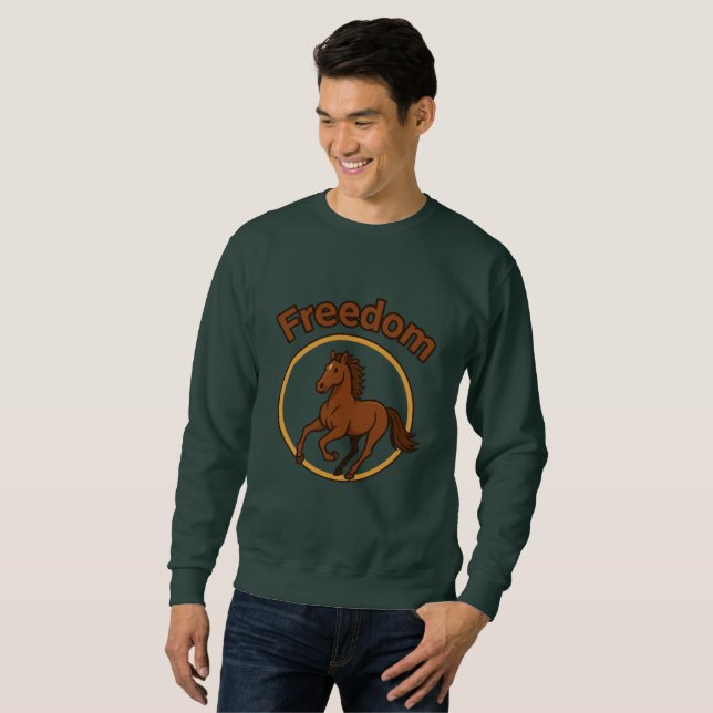 **Majestic Arabian Horse in the Golden Desert** Sweatshirt (Front Full)