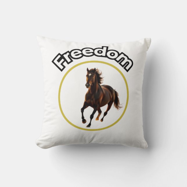 **Majestic Arabian Horse in the Golden Desert** Throw Pillow (Front)