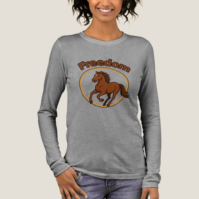 **Majestic Arabian Horse in the Golden Desert** Tri-Blend Shirt (Front)