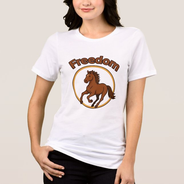 **Majestic Arabian Horse in the Golden Desert** Tri-Blend Shirt (Front)