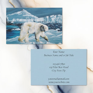 Majestic Arctic Polar Bear Blue Glaciers Icebergs Business Card