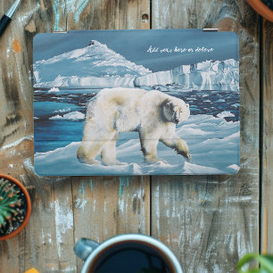Majestic Arctic Polar Bear Blue Glaciers Icebergs iPad Pro Cover