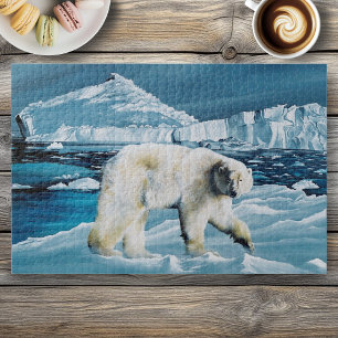 Majestic Arctic Polar Bear Blue Glaciers Icebergs Jigsaw Puzzle