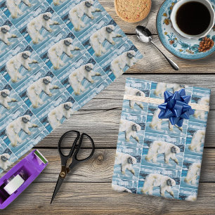Majestic Arctic Polar Bear Blue Glaciers Icebergs Wrapping Paper