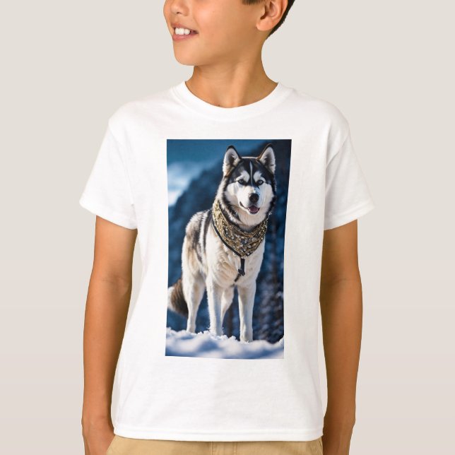 Majestic Arctic Spirit: The Husky King T-Shirt (Front)